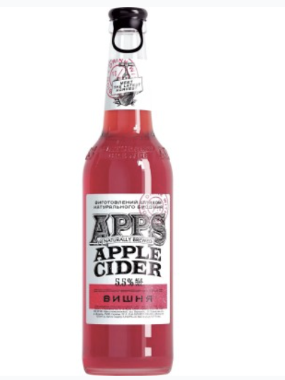 Сидр Apps Вишня солодкий газ. 5.5% 0.5 л скло